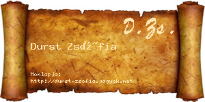 Durst Zsófia névjegykártya