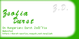 zsofia durst business card